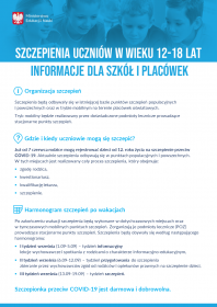 szczepienia uczniów 15 18 lat